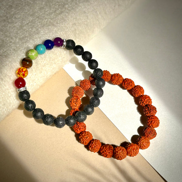 Shakti Sutra - 7 Chakra + Rudraksha Bracelet
